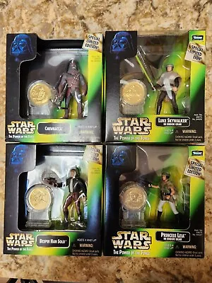 1997 Kenner Star Wars Power Of The Force  Millenium Coin Action Figures Lot Of 4 • £53.01