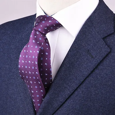 Purple Classic Diamond Studded Skinny Woven Tie Mens Pinwheel Fashion Necktie • $11.99