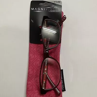 Magnivision By Foster Grants  Evalina  Red- Reading Glasses + 1.00 Brand New • $23.99