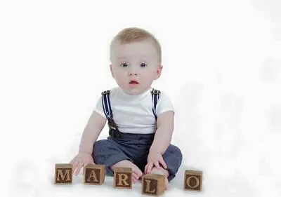 Personalised Baby Name Wooden Letter Blocks Perfect Baby Room Shower Photo Prop • £4.49