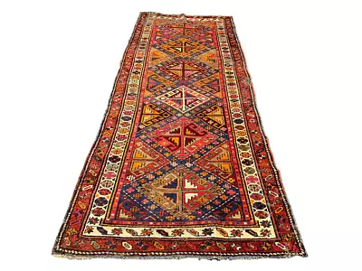 Antique Hand-knotted Oriental Carpet Kazak 260x113 Cm Carpet Rug • £0.85