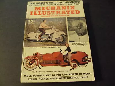 Mechanix Illustrated Aug 1955 Atomic Planes V-8 Motorcycle ID:67719 • $10