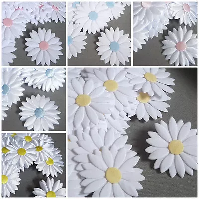  Big APPLIQUES Daisies Flowers Satin Cotton Hairband Sewing Cardmaking Crafts • £1.09