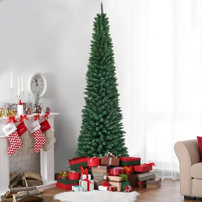 Slim Artificial Christmas Tree With Stand Pencil Green Fir Xmas Holiday • $115.56