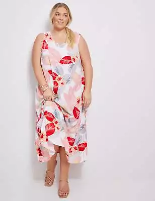 AUTOGRAPH - Plus Size - Womens Maxi Dress - Grey - Summer Floral Trapeze Dresses • $24.34