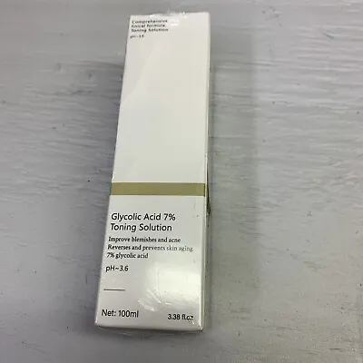 Glycolic Acid 7% Toning Solution Reverses Skin Aging 3.38 Oz New In Box Sealed • $11.99