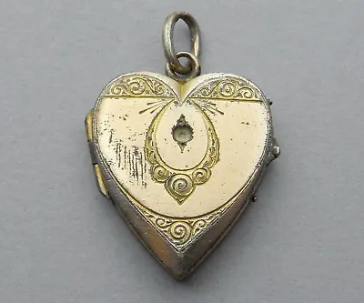 French Antique Pendant. Reliquary For Photo. Heart Medal. Victorian. Jewelry. • $29.99