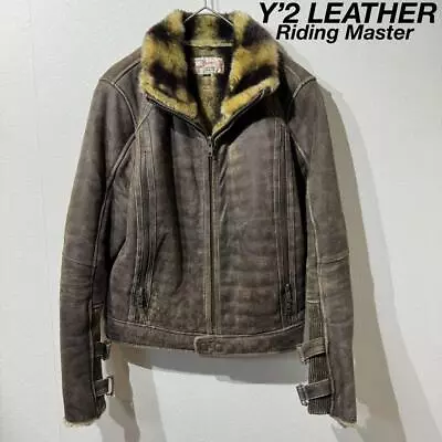 Rare Y'2 Leather Goat Leather Jacket Single Riders Lining Fake Fur Made In Japan • $433.90