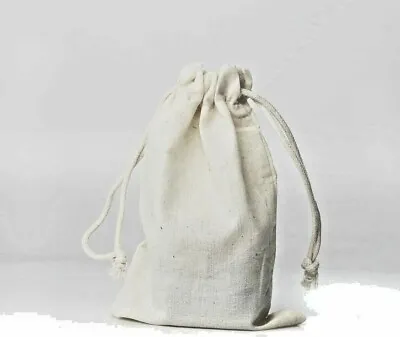 25 Pack Bags 4 X6  Drawstring Natural Cotton Muslin Bath Soap Herbs Favor NEW • $15.95