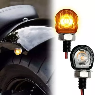 2 X Tiny Mini Micro Motorcycle Amber LED Indicators Blinkers Turn Signal Amber • $17