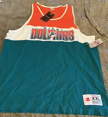 MIAMI DOLPHINS Football Mitchell & Ness XXL Size 2XL Tank Top NEW Shirt NFL • $29.99