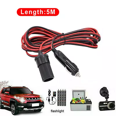 5M 12V Car Cigarette Lighter Extension Cable Adapter Socket Charger Lead • £3.99