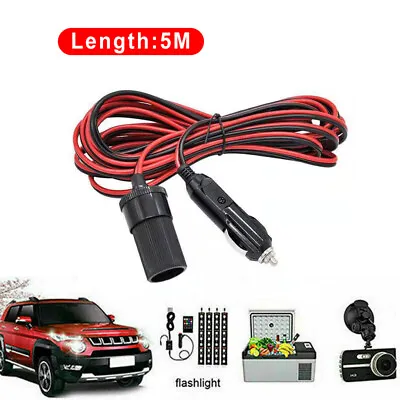 £5.58 • Buy 5M Car Cigarette Lighter 12V Extension Cable Adapter Socket Charger Lead New