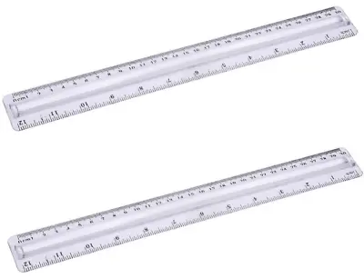 Magnifying Ruler 2 Pack 12  Art Drafting School Clear Visibility FREE SHIPPING • $14.89