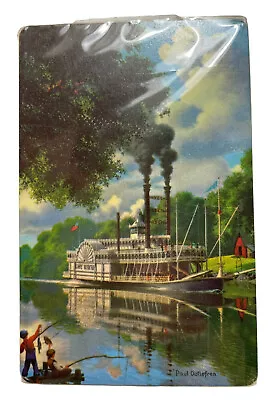 Vintage Paul Detlefren Nostalgic Steamboat Playing Cards “Old River Days” 1960s • $7.49