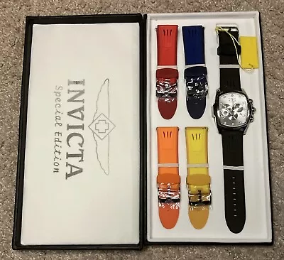 Invicta 6401 Lupah Dragon Chronograph Special Edition Set 4 Bands Needs Battery  • $199.95