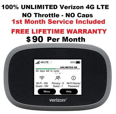 Verizon 8800 UNLIMITED DATA 4G LTE $90/Month RV Internet Home Business Hotspot • $74.95