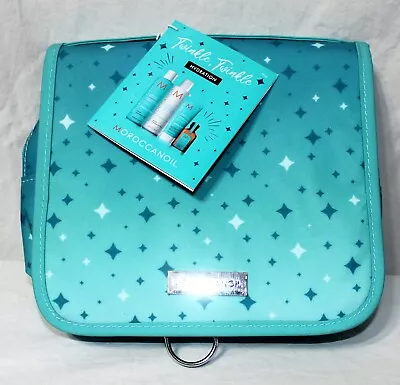 Blue Moroccanoil Cosmetic Makeup Travel Bag Clear Window With Star Pattern NEW • $8.99