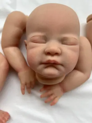 21  Painted Reborn Doll Kit Parts August Sleeping Baby Visible Veins Cloth Body • $69.01