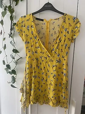 Zaful Yellow Summer Mini Dress Size 8 • £6