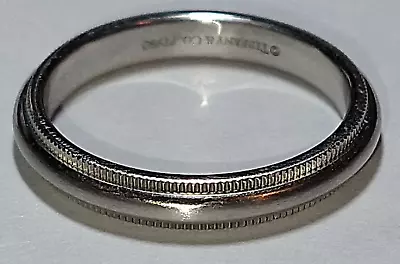 Solid Platinum Tiffany 3mm Milgrain Band Ring 5.57 Grams Sz 6.75 Pt950 - $1500 • $412