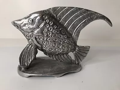 Aluminum Metal Angel Fish Sculpture Decor ~ 9.5  Long • $21.99