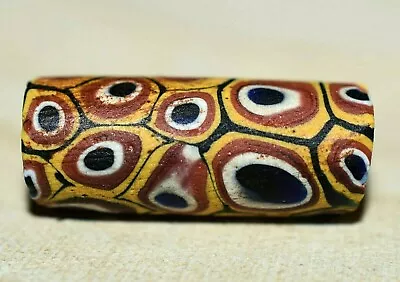 Antique Venetian Yellow Italian Millefiori Bead W Murrine Cane African Trade • $10.20