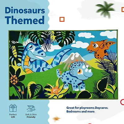 Educational Soft Play Mats Kids Nursery Rug Crawling Baby Carpet Dinosaur Themed • £13.21