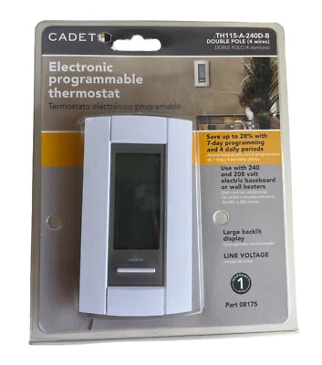 $30 • Buy Cadet Electronic Programmable Thermostat TH115A240DB Double Pole J186