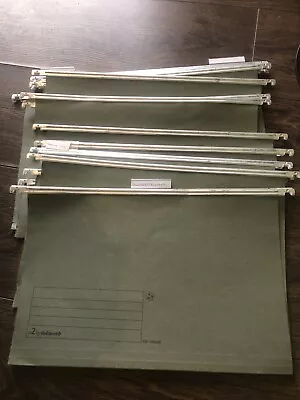 £6 • Buy Green Foolscap Hanging Suspension Files Cabinet Filing X 16 Size 16 X 9.5”