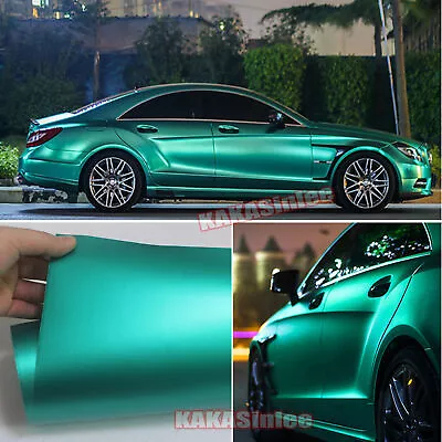 50FT Whole Car Wrap Satin Matte Chrome Metal Vinyl Sticker Film Lake Green US • $234.89