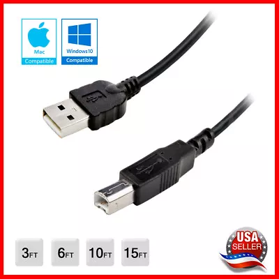 Printer USB 2.0 Cable Cord Transfer PC A To B Male Device HP Brother Canon Epson • $3.19