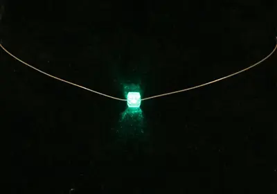 Light Up LED Crystal Pendant Necklace – Green Cube – By MysticJewelry.com -NEW • $10