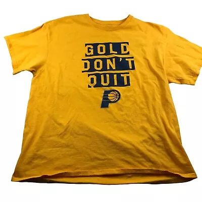 Pacers T-Shirt Size XL Gold Don't Quit Playoffs Main Gate Cotton • $0.99