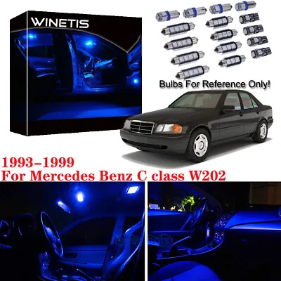 10Pcs Blue Interior LED Light Kit For 1993-1999 Mercedes Benz C Class W202 M • $11.83
