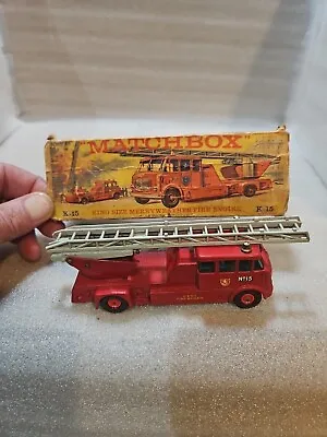 Lesney Matchbox 1964 KING SIZE K15A MERRYWEATHER FIRE ENGINE Kent Fire Brigade • $59