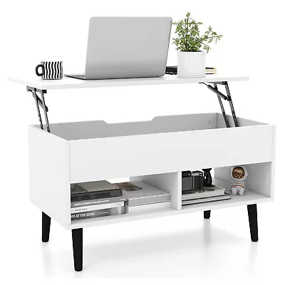 Giantex Lift Up Top Table CoffeeTable Hidden Book Storage Shelf Compartment • $95.95