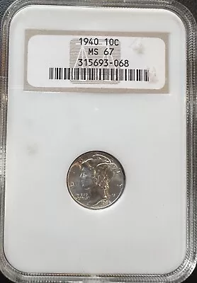1940 10C Mercury Dime NGC MS 67 • $95