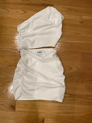 2 Piece SBO  White Crop Top And Skirt Size (S?) • $14