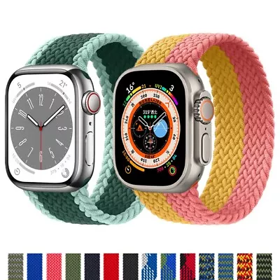 $19.94 • Buy Braided Solo Loop For Apple Watch Band Series 7 6 SE 5 4 Nylon 45mm 44mm 42mm