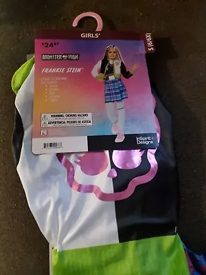 Frankie Stein CHILD Girls Costume Dress Jacket Tights NEW Monster High Size S 6 • $23.99