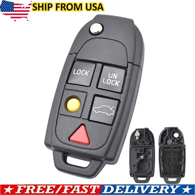 Black Remote Car Key Fob Case For VOLVO S60 S80 V70 XC70 XC90 Shell Flip • $14.48