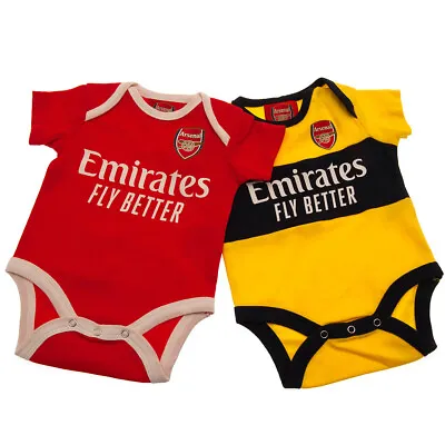 £17.99 • Buy Arsenal FC New Babies Bodysuit 2 PACK Short Sleeve Baby Boy Girl  AFC