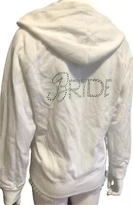 Victorias’s Secret BRIDE White Hoodie Full Zip Jacket LARGE RHINESTONE BLING NWT • $38.49