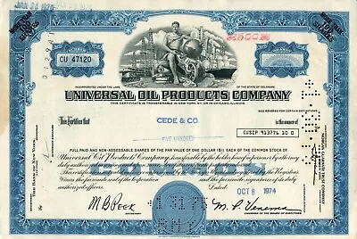 Vintage Shares Stock Certificate Crafting Stage Prop UNIVERSAL OIL CO Mancave • £4.99