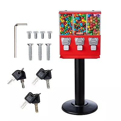 VEVOR Gumball Machine With Stand Vending Coin Bank Vintage Candy Dispenser Red • $199.99
