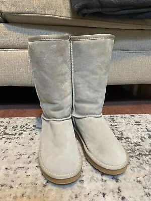 UGG 5815 Classic Tall Suede Sheepskin Winter Boots Beige Womens Tan Size 6 • $50