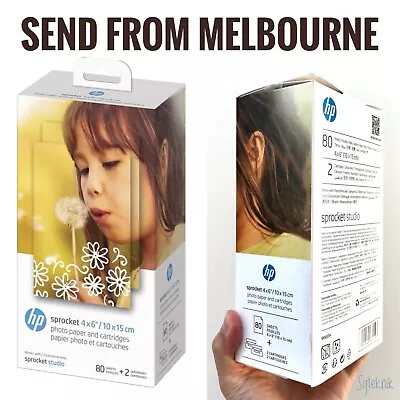 $49.50 • Buy NEW HP Sprocket 4x6  10 X 15cm Photo Paper & Cartridges (80 Sheets 2 Cartridges)