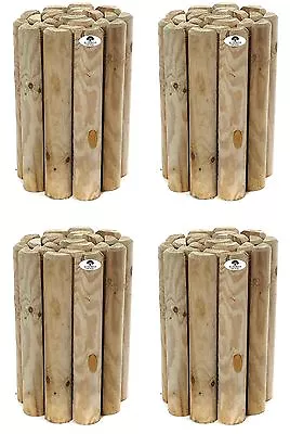 Log Roll Border Edging Garden Flower Wooden Lawn Path Fencing Edge 15  4Pcs • £65.99