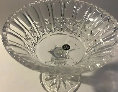 Zajecar Yugoslavia Hand Cut Lead Crystal Bowl On Pedestal Stem  • $39.99